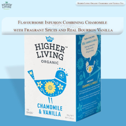 Higher Living Chamomile & Vanilla Tea Bags 15s Higher Living Chamomile & Vanilla Tea Bags 15s