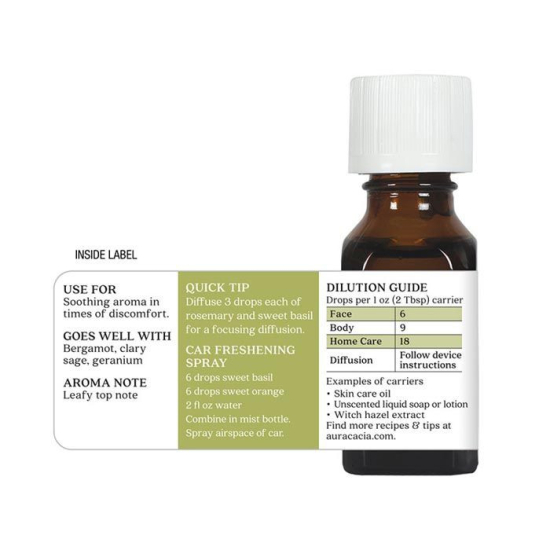 Aura Cacia Sweet Basil Essential Oil 15 ml