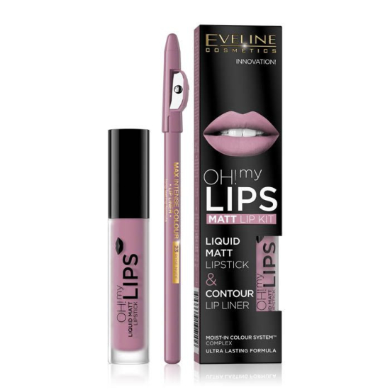 Eveline Oh My Lips Liquid Matt Lipstick Contour Lip Liner No 03