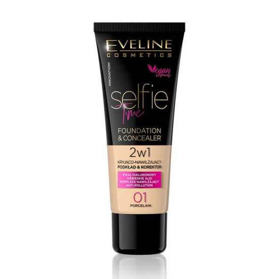 Eveline Selfie Time Foundation Concealer 01 Porcelain 30ml