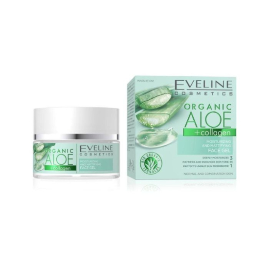 Eveline Organic Aloe +Collagen Moisturizing& Mattify Face Gel 50ml