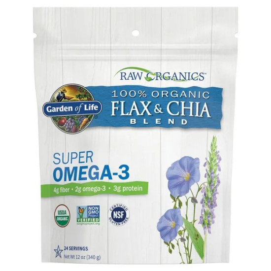 Garden Of Life Raw Organic Flax Meal Chia Seeds, 12 Ounce