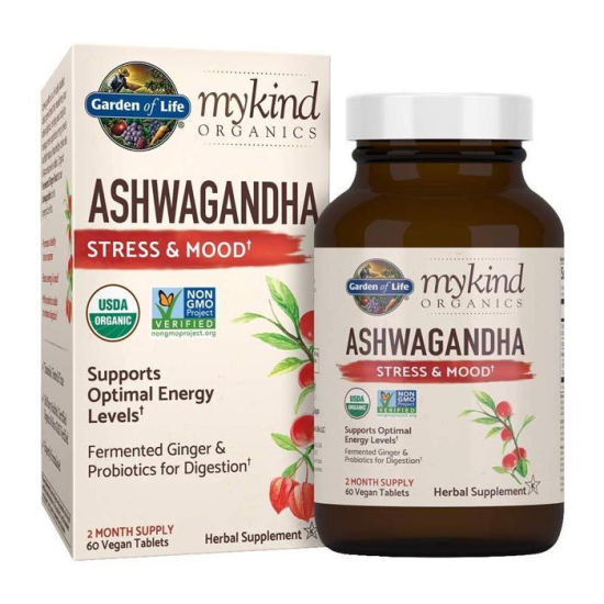 Garden of Life Mykind Organics Ashwaganda Stress-Mood 60 Capsules