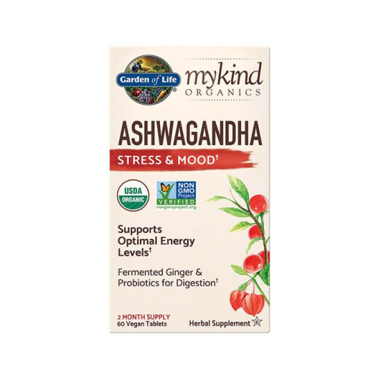 Garden of Life Mykind Organics Ashwaganda Stress-Mood 60 Capsules