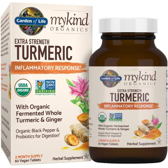 Garden of Life Mykind Organics Herbal Extra Strength Turmeric Inflammatory Response 60 Capsules