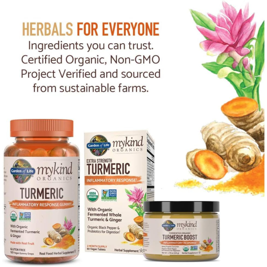 Garden of Life Mykind Organics Herbal Extra Strength Turmeric Inflammatory Response 60 Capsules