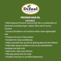 Difeel Premium Natural Hair Oil - Coconut Oil 75ml Difeel Premium Natural Hair Oil - Coconut Oil 75ml