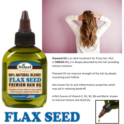 Difeel 99% Natural Blend Flax Seed Hair Oil 75ml Difeel 99% Natural Blend Flax Seed Hair Oil 75ml