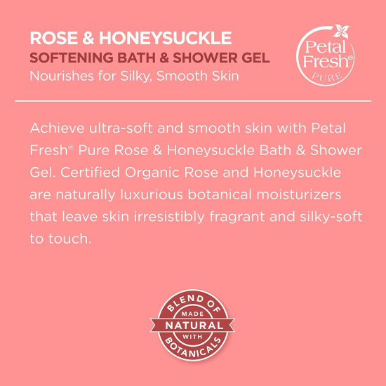 Petal Fresh Pure Rose And Honeysuckle Bath and Shower Gel 16 Oz