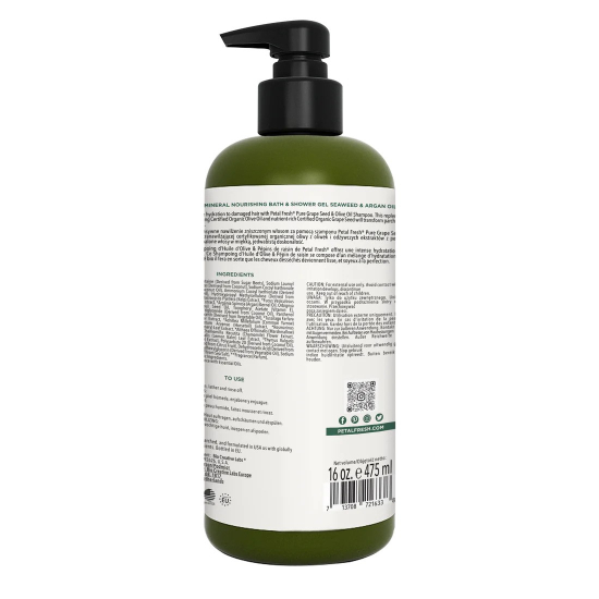 Petal Fresh Pure  Mineral Nourishing Bath & Shower Gel with Seaweed & Argan Oil 16 Oz
