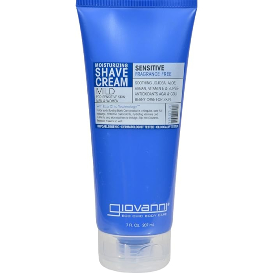 Giovanni Shave Cream Fragrance Free & Aloe (Sensitive 7 Fl oz 207ml)