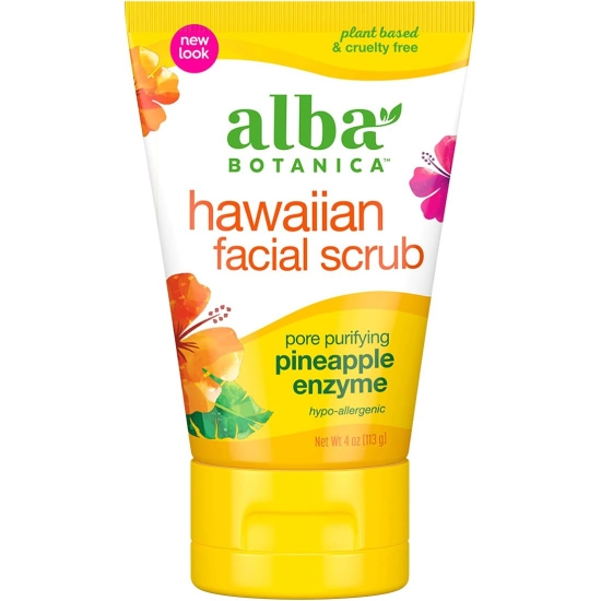 Alba Botanica Hawaiian Facial Scrub, Pineapple Enzyme, 4 oz