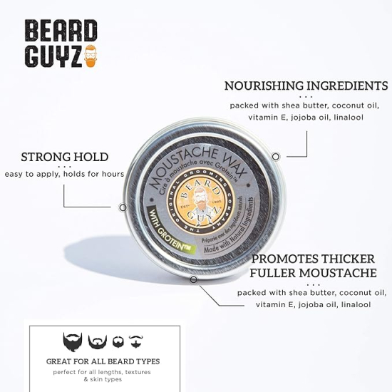 Beard Guyz Moustache Wax With Grotein 1 Oz