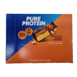 Pure Protein Chocolate Peanut caramel 50 g - Box of 6 pieces Pure Protein Chocolate Peanut caramel 50 g - Box of 6 pieces