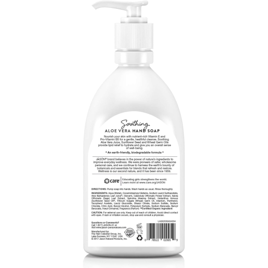 Jason Soothing Aloe Vera Hand Soap 16 Oz