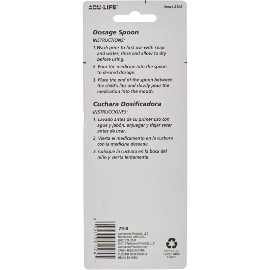 Acu Life Medicine Dosage Spoon 2 Teaspoon