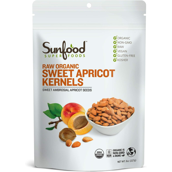 Sunfood Superfoods Apricot Kernels Organic 8 Oz