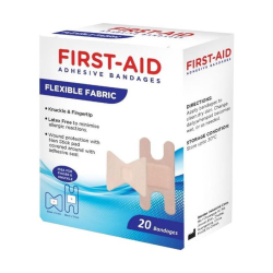 First Aid Flexible Fabric Bandages 20pcs 38mm x 76mm First Aid Flexible Fabric Bandages 20pcs 38mm x 76mm