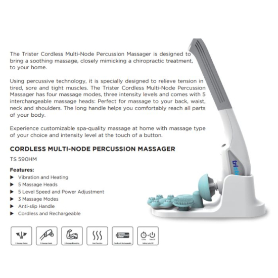 Trister Handheld Multi-Node Percussion Massager: Ts-590Hm