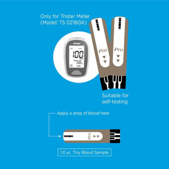 Trister 2 In 1 Blood Glucose Test Strips 50pcs