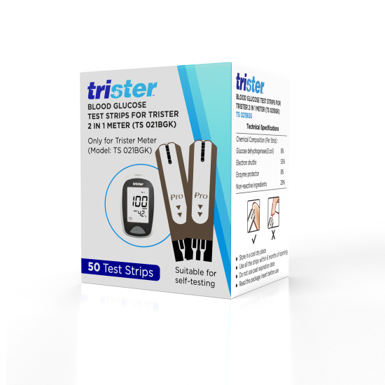 Trister 2 In 1 Blood Glucose Test Strips 50pcs