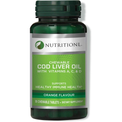Nutritionl Chewable Cod Liver Oil With Vitamins A, C & D 30 Tablets Nutritionl Chewable Cod Liver Oil With Vitamins A, C & D 30 Tablets