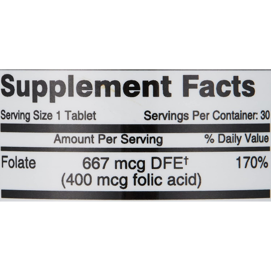 Nutritionl Folic Acid 400 Mcg 30 Tablets