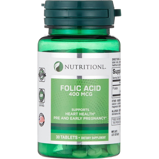 Nutritionl Folic Acid 400 Mcg 30 Tablets