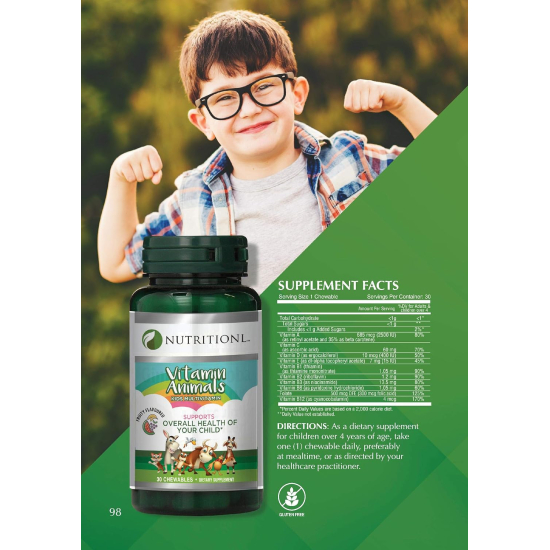 Nutritionl Kids' Chewable Animal Multivitamins 30 Tablets