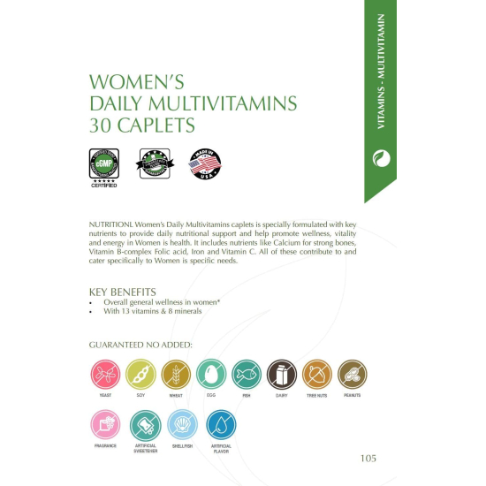 Nutritionl Women' Daily Multivitamins 30 Tablets