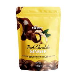 Superlife Dark Chocolate Ginger 125 g Superlife Dark Chocolate Ginger 125 g