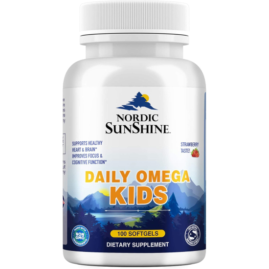 Nordic Sunshine Daily Omega 350mg Kids 100 Chewable Softgels