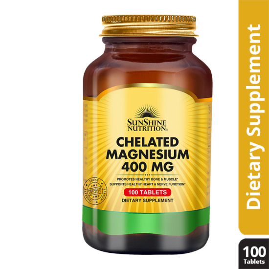 Sunshine Nutrition Chelated Magnesium 400mg 100 Tablets
