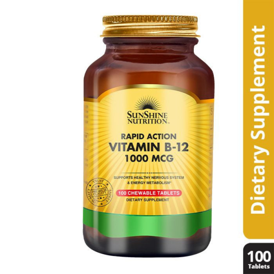 Sunshine Nutrition Vitamin B12 1000Mcg Rapid Action 100 Tablets