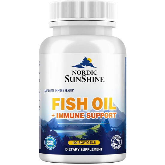 Nordic Sunshine Fish Oil 1300mg Plus Immune Support 100 Softgels