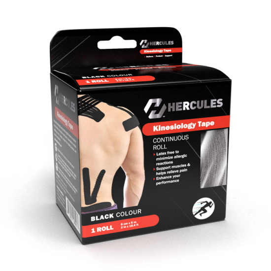 Hercules Kinesiology Tape Black 1 Roll