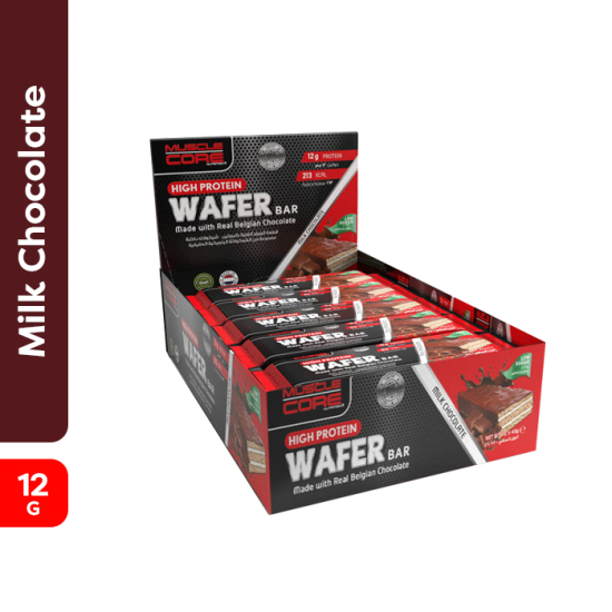 Muscle Core High Protein Wafer Bar Milk Chocolate 40g Box Of 12 Pieces