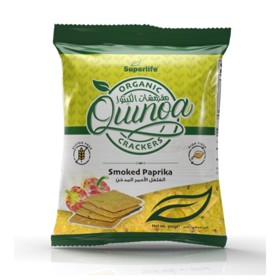 Superlife Organic Quinoa Crackers Smoked Paprika 100g