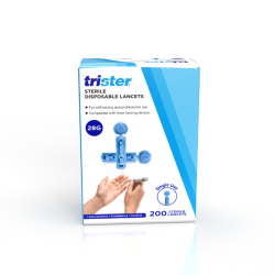 Trister Sterile Disposable Lancets 28g 200 Lancets Trister Sterile Disposable Lancets 28g 200 Lancets