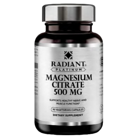 Radiant Platinum Magnesium Citrate 500mg 90 Veg Caps