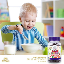 Sunshine Nutrition Cool Gummies Kids Fruit Vegetable & Fiber 90 Tablets Sunshine Nutrition Cool Gummies Kids Fruit Vegetable & Fiber 90 Tablets