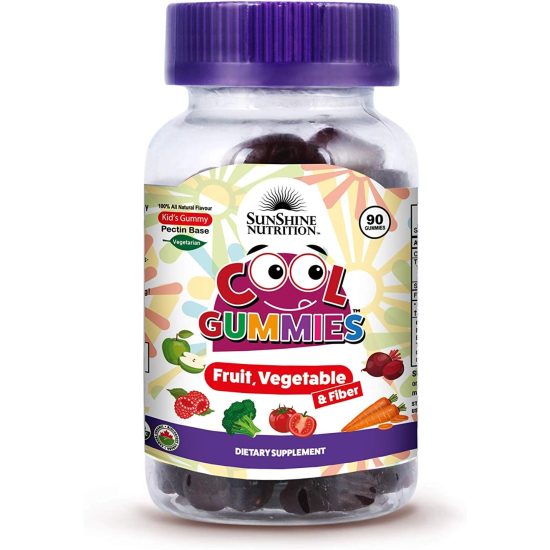 Sunshine Nutrition Cool Gummies Kids Fruit Vegetable & Fiber 90 Tablets