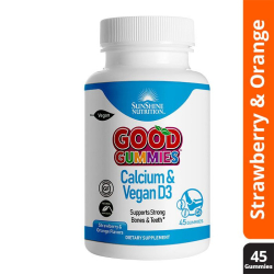 Sunshine Nutrition Good Gummies Calcium & Vegan D3 Gummies 45 Tablets Sunshine Nutrition Good Gummies Calcium & Vegan D3 Gummies 45 Tablets
