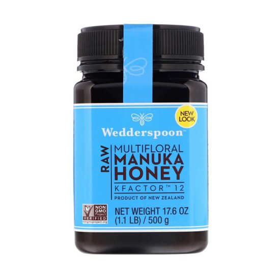 Wedderspoon Raw Multifloral Manuka Honey KFactor 12 500g