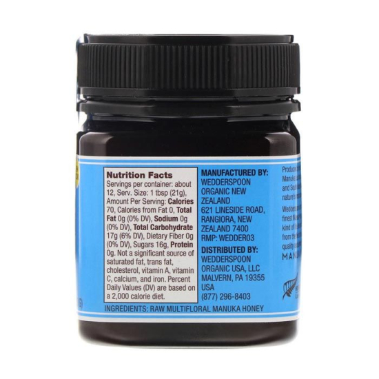 Wedderspoon Raw Multifloral Manuka Honey KF 12 250g