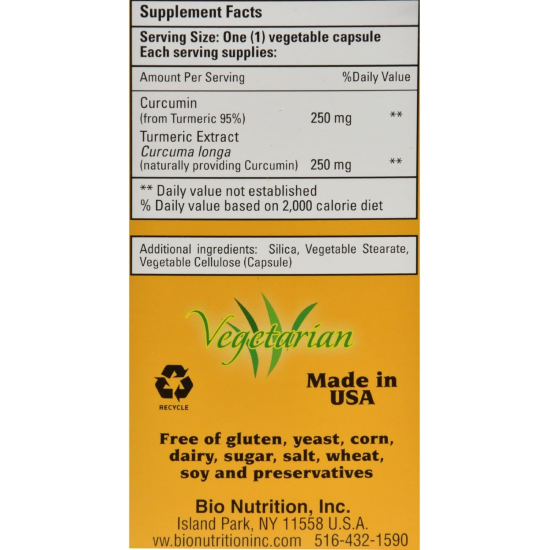 Bio Nutrition Curcumin 500-50 Vegetarian Capsules
