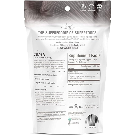 Om Chaga Organic Mushroom Powder 100 g