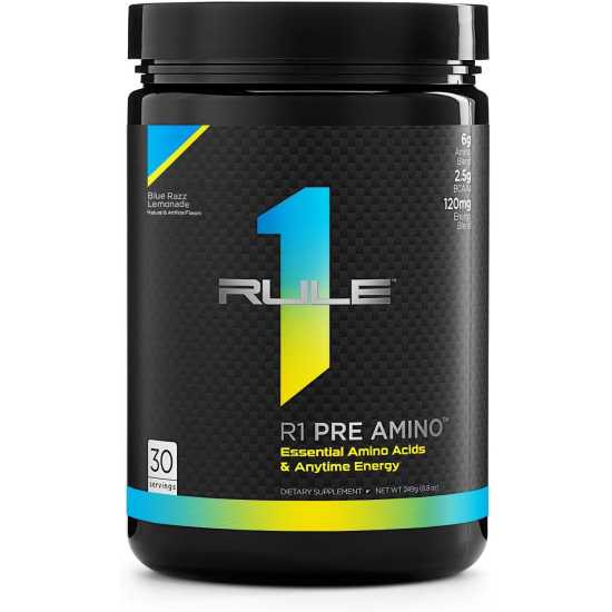 Rule1 Pre Amino 30 Servings Blue Razz Lemonade