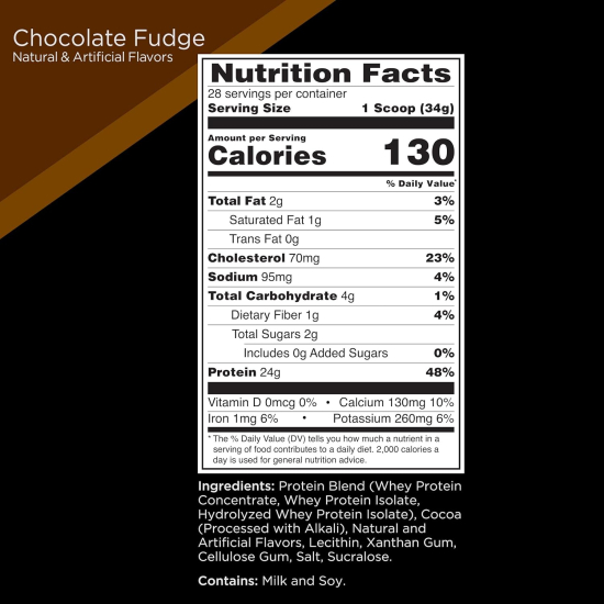 Rule1 Whey Blend 28 Servings Chocolate Fudge 2.10Lb