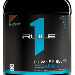Rule1 Whey Blend 28 Servings Chocolate Fudge 2.10Lb Rule1 Whey Blend 28 Servings Chocolate Fudge 2.10Lb